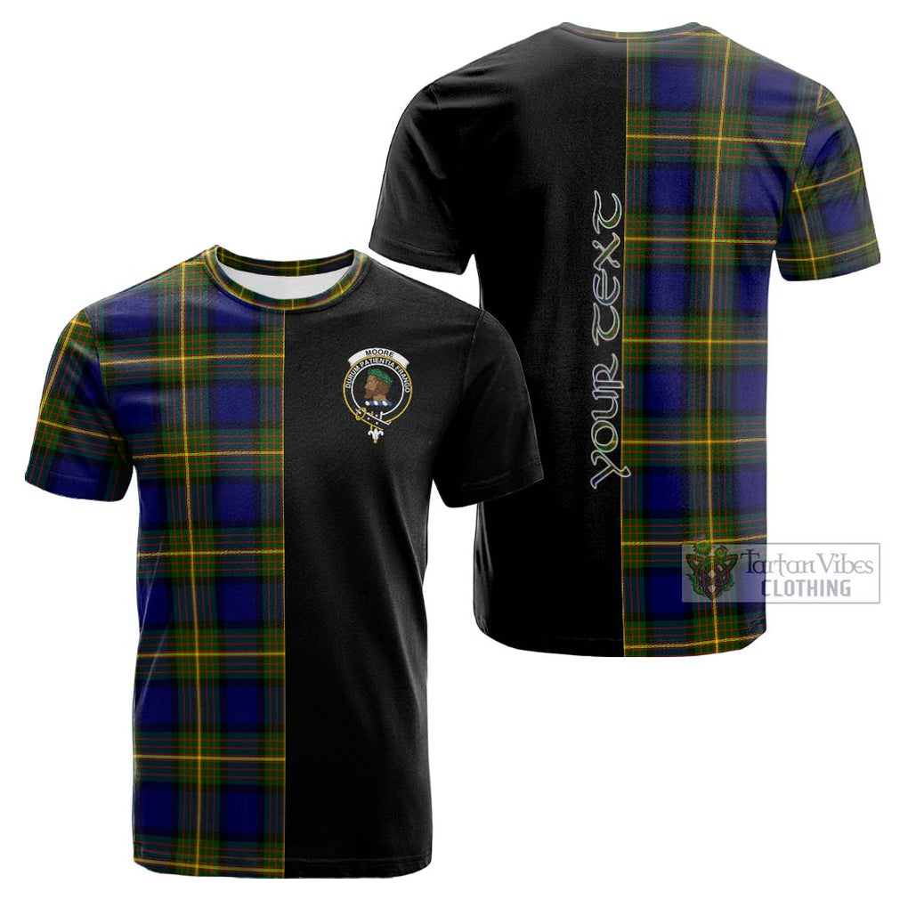 Tartan Vibes Clothing Moore Tartan Cotton T-shirt with Family Crest and Half Of Me Style