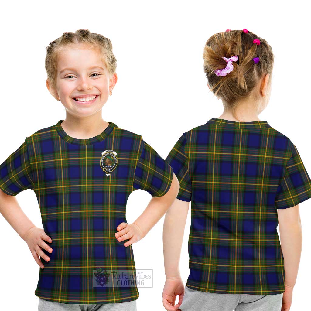 Tartan Vibes Clothing Moore Tartan Kid T-Shirt with Family Crest