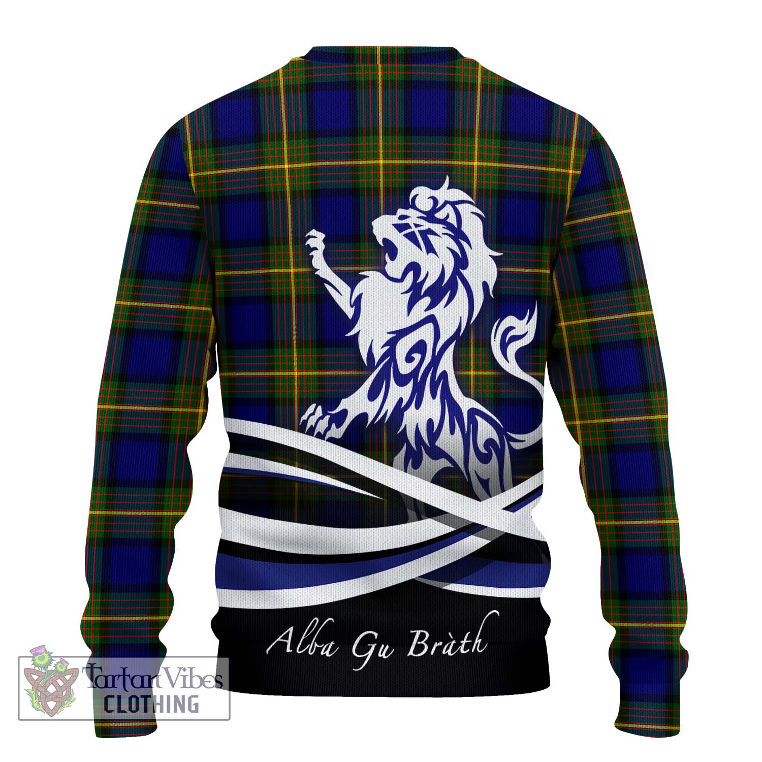 Tartan Vibes Clothing Moore Tartan Knitted Sweater with Alba Gu Brath Regal Lion Emblem