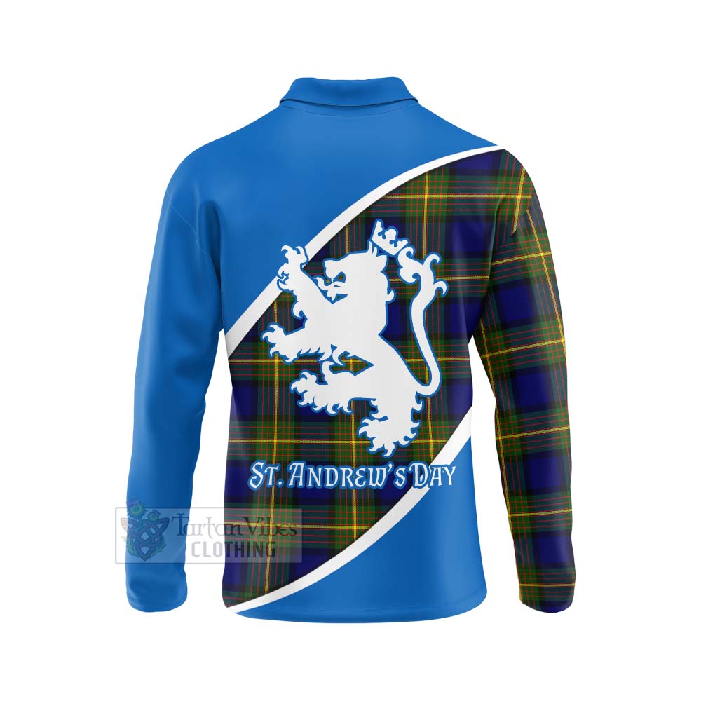 Tartan Vibes Clothing Moore Family Crest Tartan Long Sleeve Polo Shirt Celebrate Saint Andrew's Day in Style