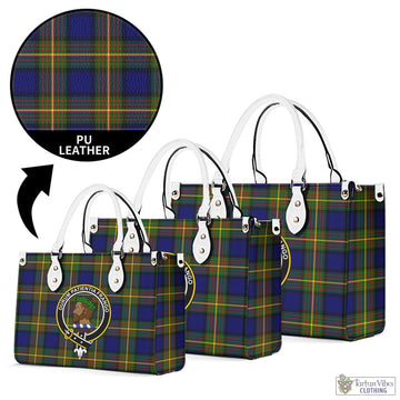 Moore Tartan Luxury Leather Handbags with Family Crest