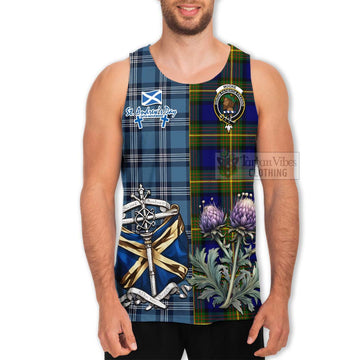 Moore Tartan Men's Tank Top Happy St. Andrew's Day Half Tartan Style