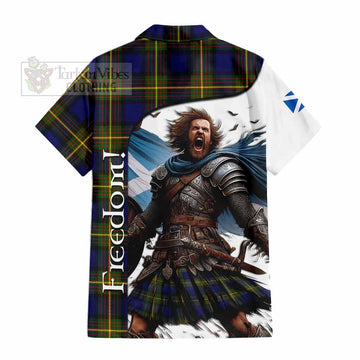 Moore Crest Tartan Short Sleeve Button Shirt Inspired by the Freedom of Scottish Warrior