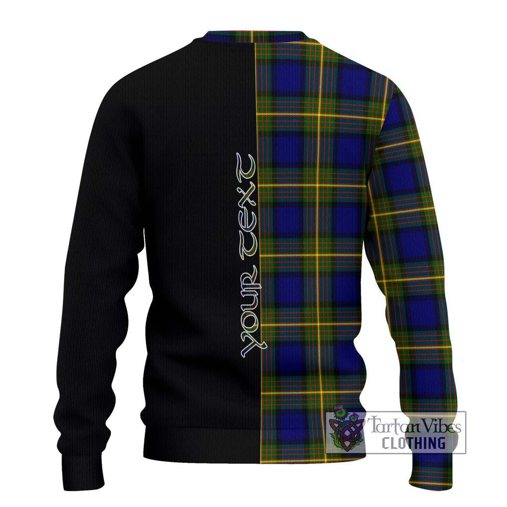 Moore Tartan Knitted Sweater with Family Crest and Half Of Me Style - Tartanvibesclothing Shop