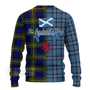 Moore Tartan Knitted Sweater Happy St. Andrew's Day Half Tartan Style