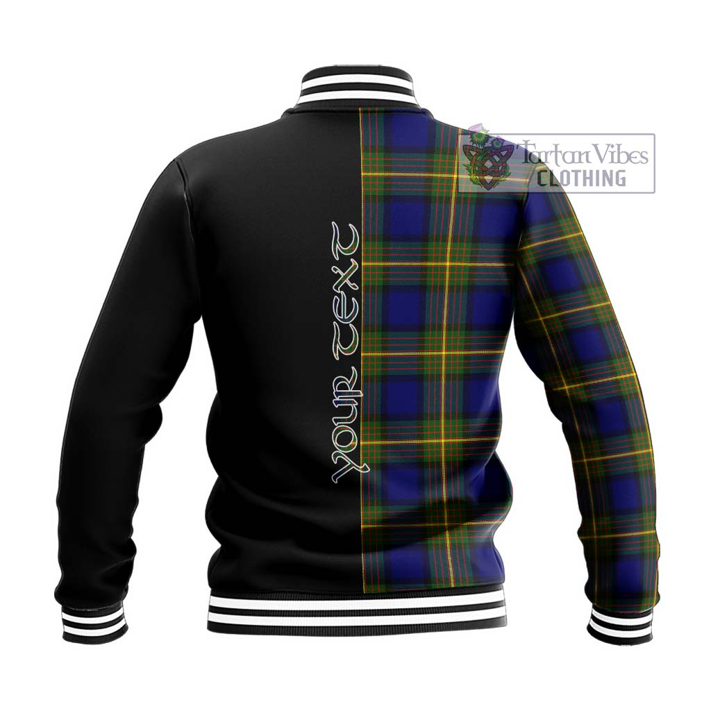 Tartan Vibes Clothing Moore Tartan Baseball Jacket with Family Crest and Half Of Me Style