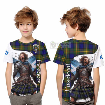 Moore Crest Tartan Kid T-Shirt Inspired by the Freedom of Scottish Warrior