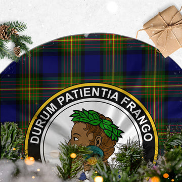 Moore Tartan Christmas Tree Skirt with Family Crest