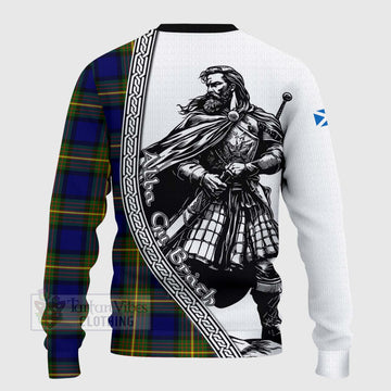 Moore Tartan Clan Crest Knitted Sweater with Highlander Warrior Celtic Style