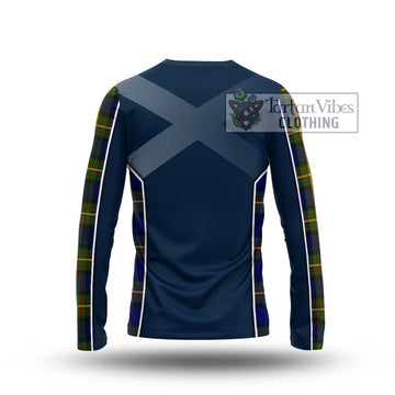 Moore Tartan Long Sleeve T-Shirt with Family Crest and Lion Rampant Vibes Sport Style