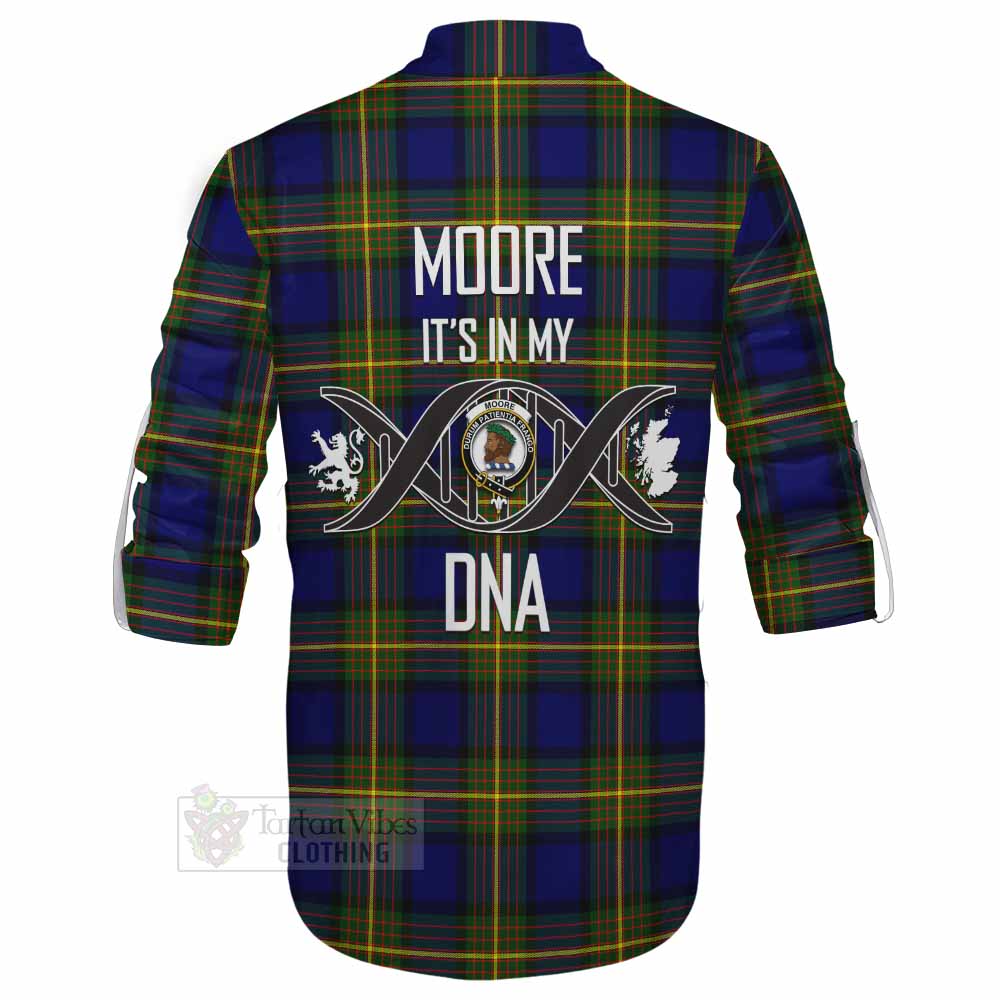 Tartan Vibes Clothing Moore Tartan Ghillie Kilt Shirt with Family Crest DNA In Me Style