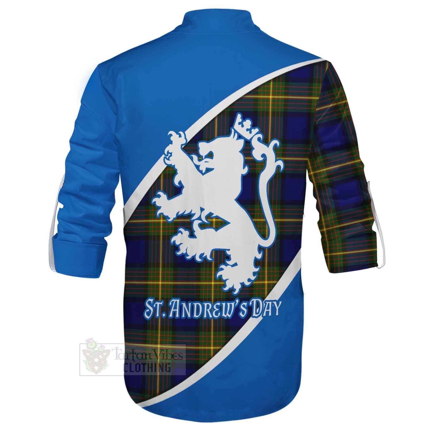 Tartan Vibes Clothing Moore Family Crest Tartan Ghillie Kilt Shirt Celebrate Saint Andrew's Day in Style