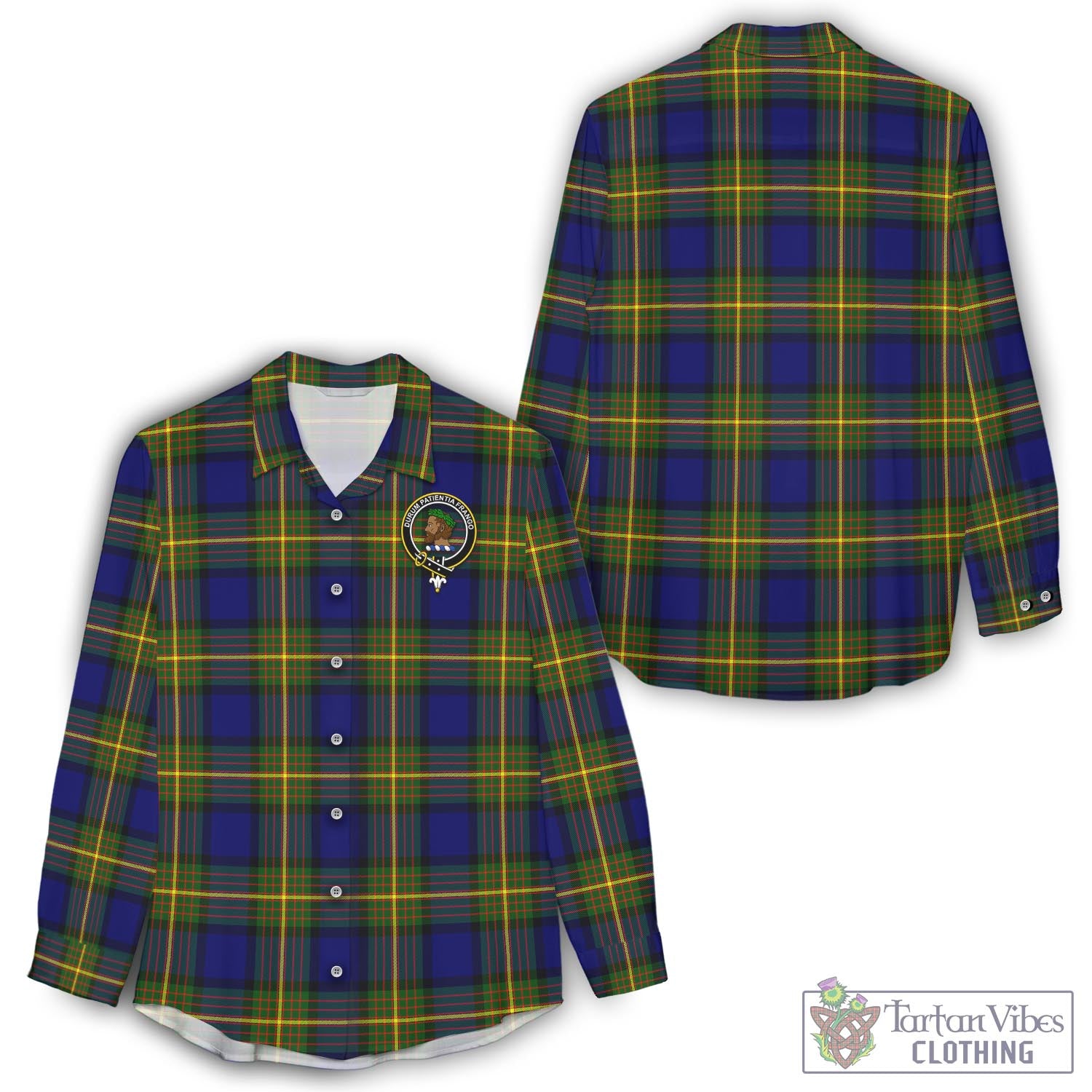 Tartan Vibes Clothing Moore Tartan Womens Casual Shirt with Family Crest