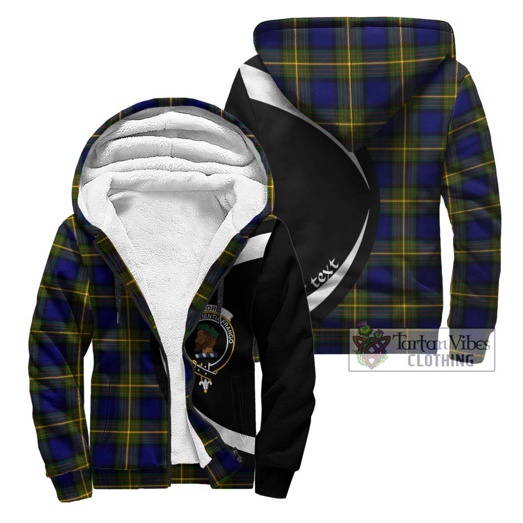 Moore Tartan Sherpa Hoodie with Family Crest Circle Style Unisex - Tartan Vibes Clothing