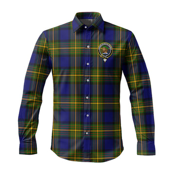 Moore Tartan Long Sleeve Button Up Shirt with Family Crest