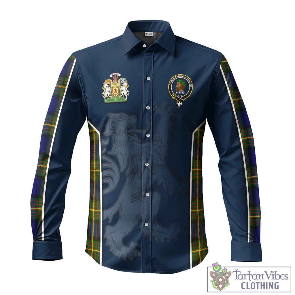 Tartan Vibes Clothing Moore Tartan Long Sleeve Button Up Shirt with Family Crest and Lion Rampant Vibes Sport Style