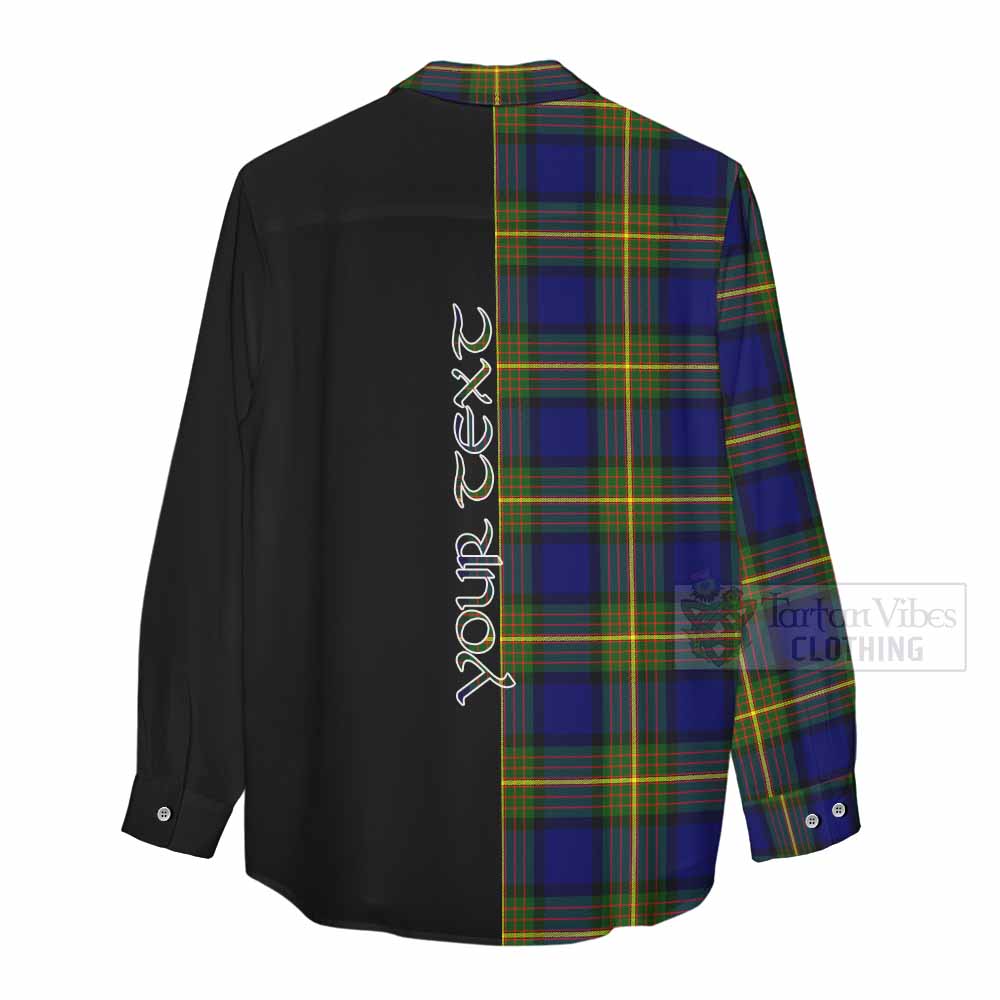 Tartan Vibes Clothing Moore Tartan Women's Casual Shirt with Family Crest and Half Of Me Style