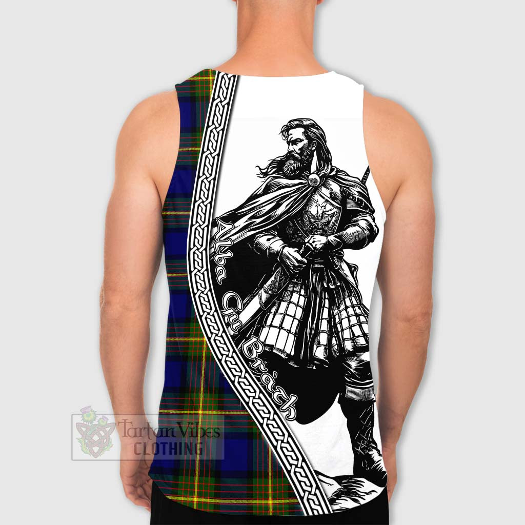 Tartan Vibes Clothing Moore Tartan Clan Crest Men's Tank Top with Highlander Warrior Celtic Style