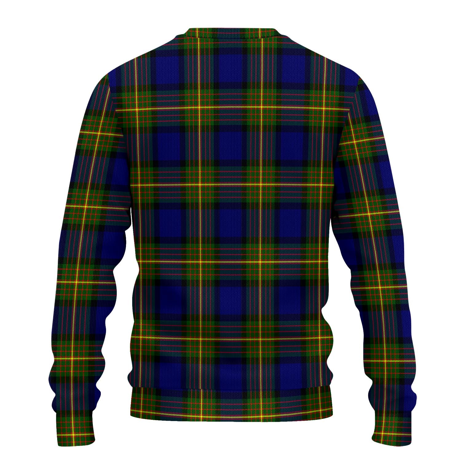 Moore Tartan Knitted Sweater with Family Crest - Tartanvibesclothing