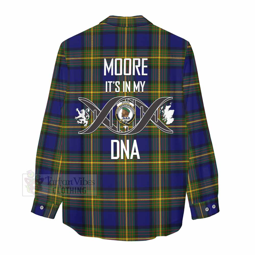 Tartan Vibes Clothing Moore Tartan Women's Casual Shirt with Family Crest DNA In Me Style