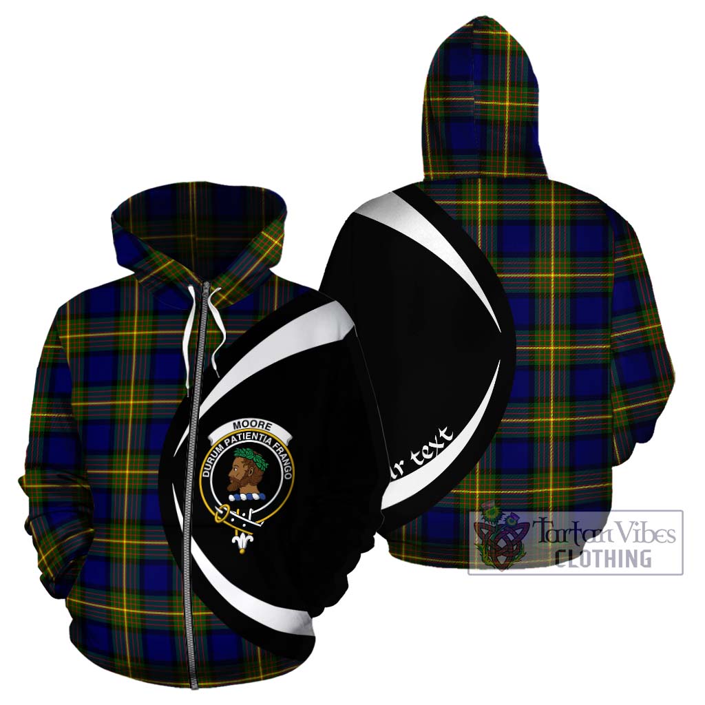 Moore Tartan Hoodie with Family Crest Circle Style - Tartan Vibes Clothing