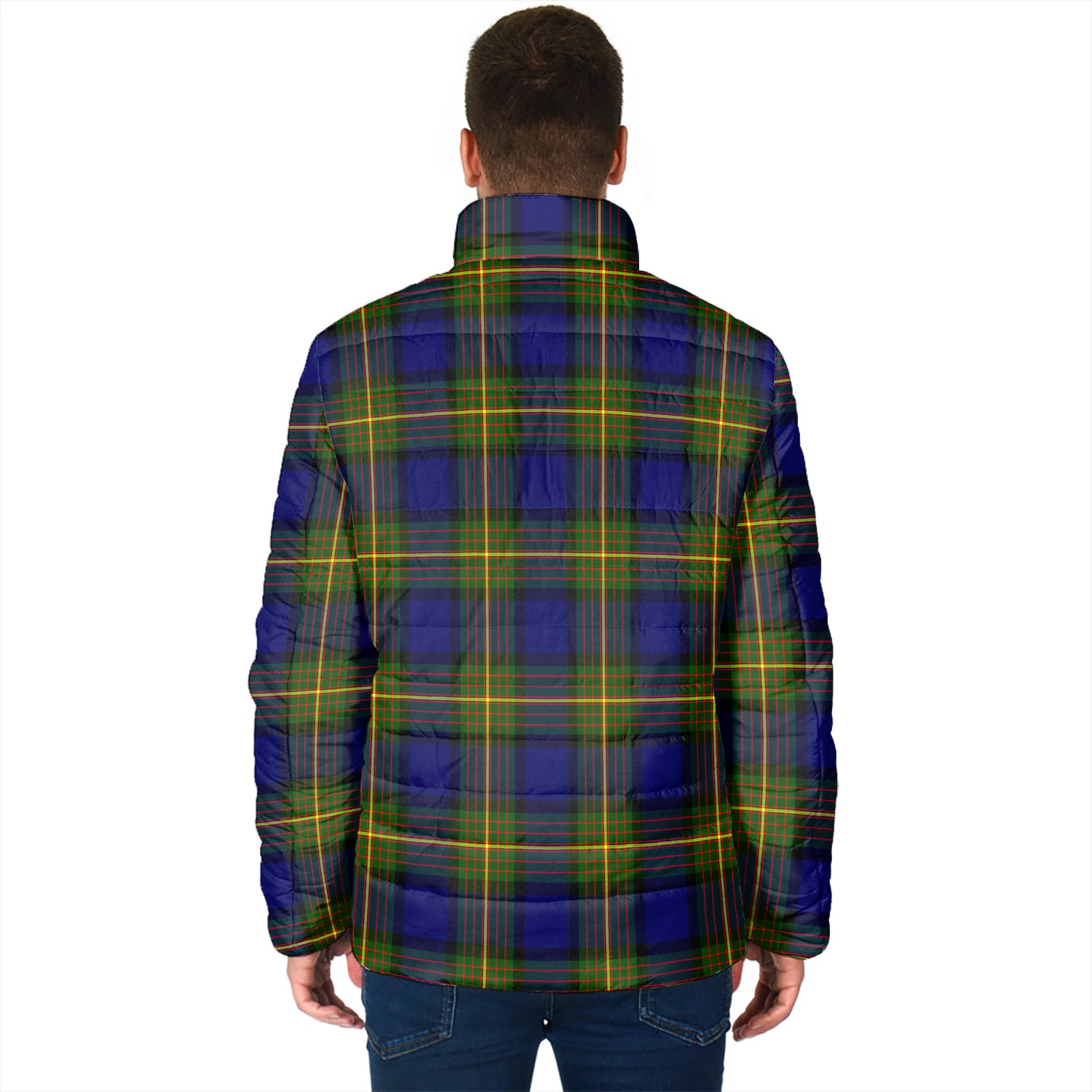 Moore Tartan Padded Jacket with Family Crest - Tartan Vibes Clothing