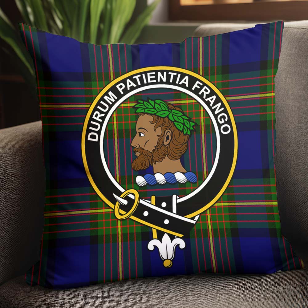 Moore Tartan Pillow Cover with Family Crest - Tartanvibesclothing