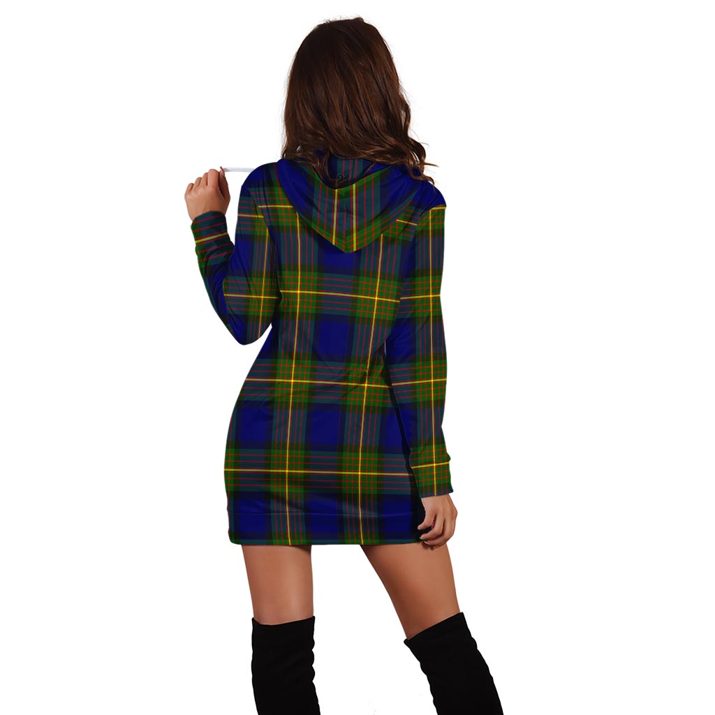 Moore Tartan Hoodie Dress with Family Crest - Tartanvibesclothing