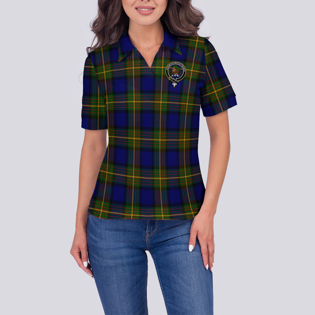 Moore Tartan Polo Shirt with Family Crest For Women - Tartan Vibes Clothing