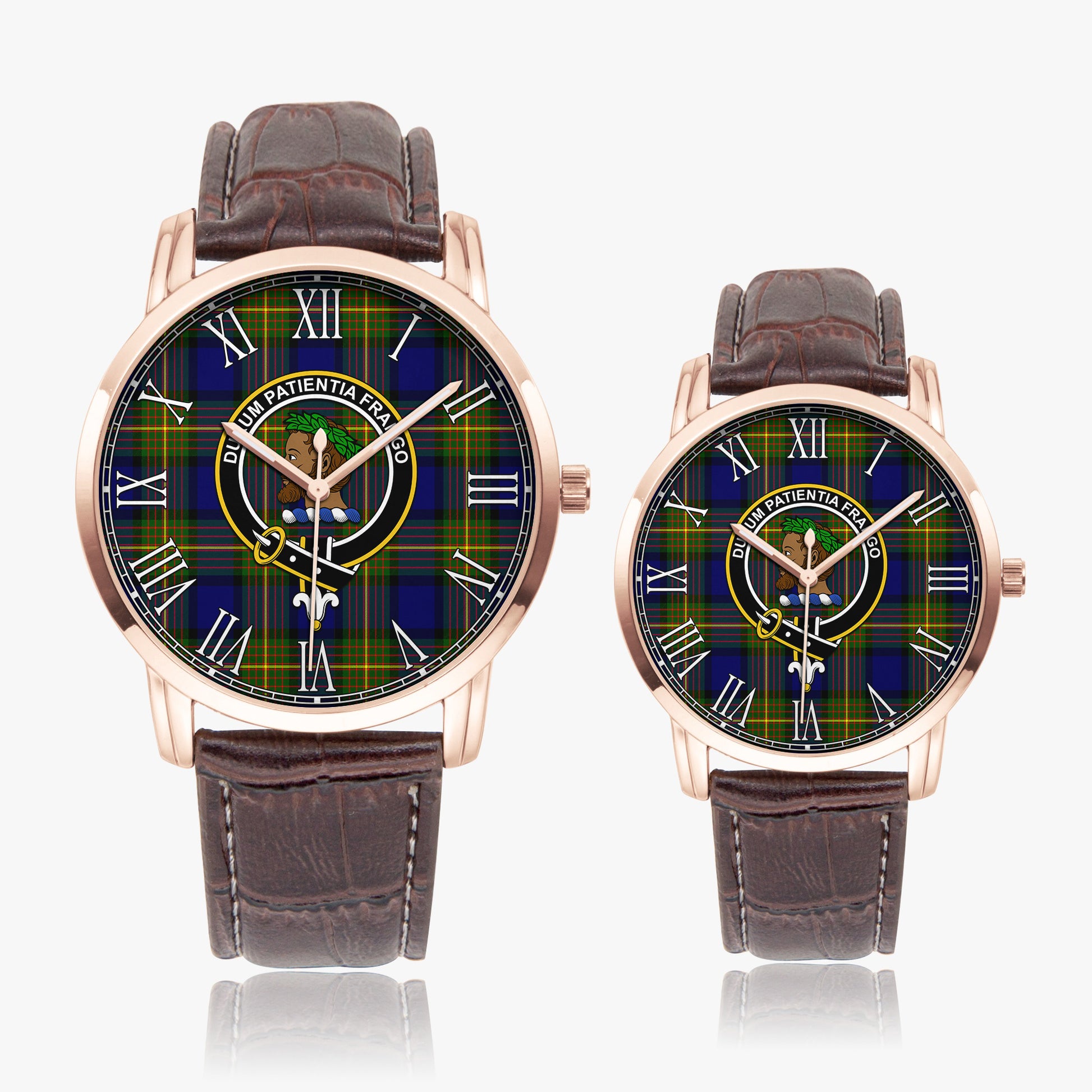 Moore Tartan Family Crest Leather Strap Quartz Watch - Tartanvibesclothing