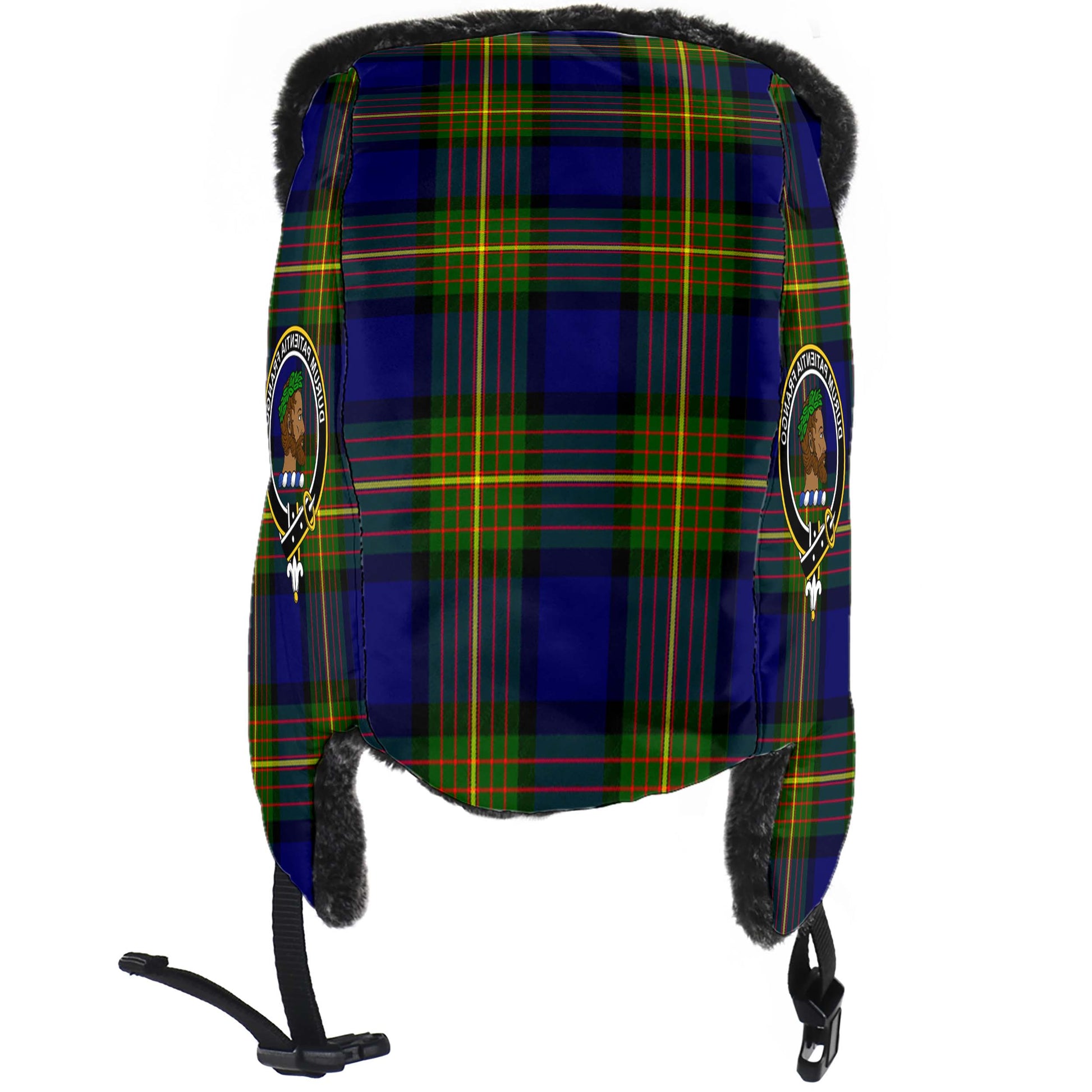 Moore Tartan Winter Trapper Hat with Family Crest - Tartanvibesclothing