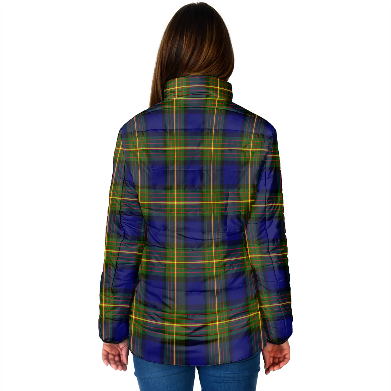 Moore Tartan Padded Jacket with Family Crest - Tartan Vibes Clothing