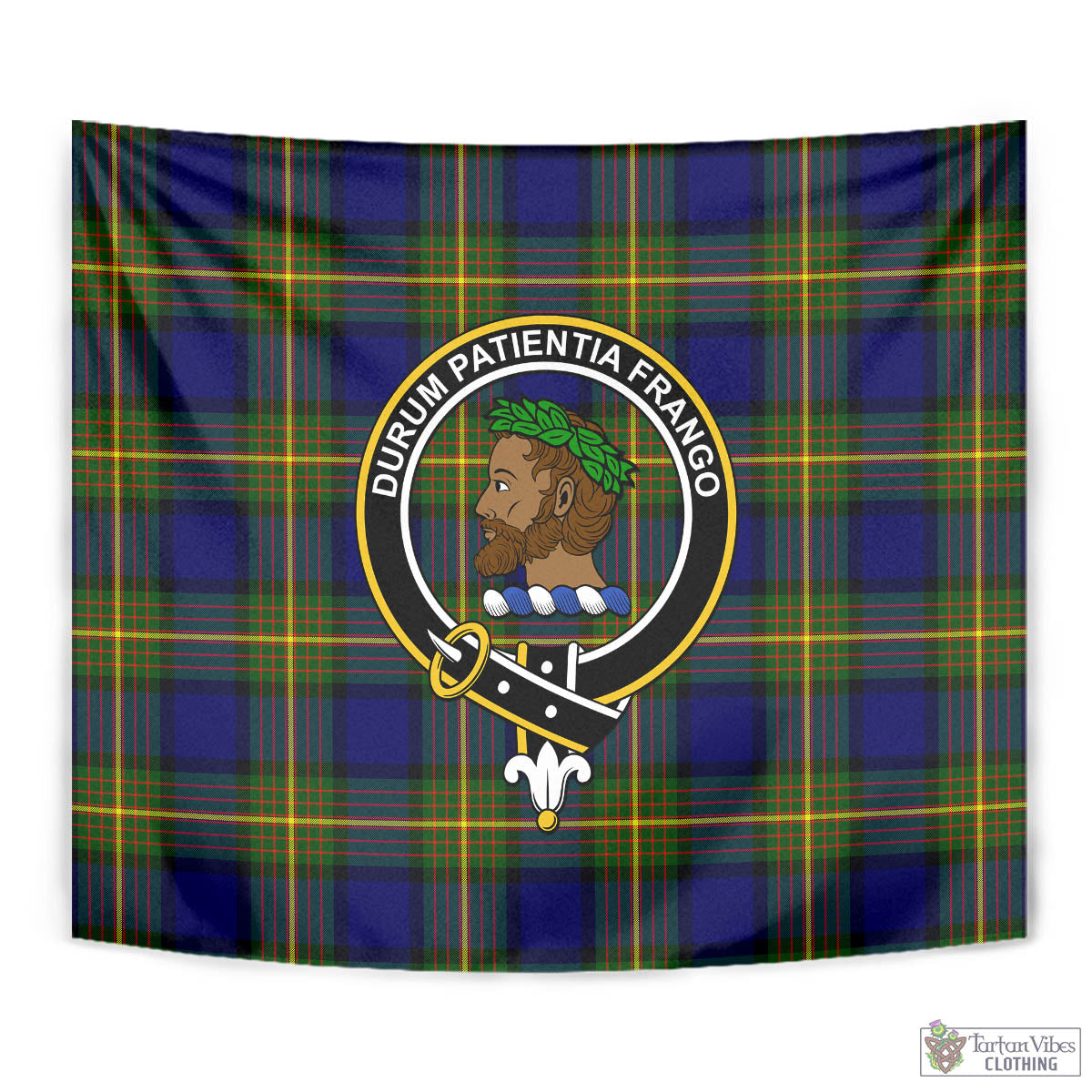 Tartan Vibes Clothing Moore Tartan Tapestry Wall Hanging and Home Decor for Room with Family Crest