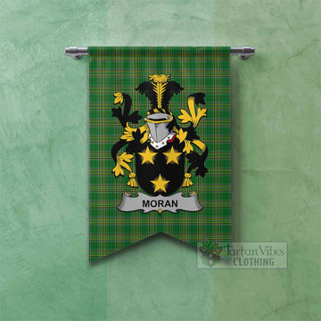 Moran Irish Clan Tartan Gonfalon, Tartan Banner with Coat of Arms Fishtail - Tartan Vibes Clothing