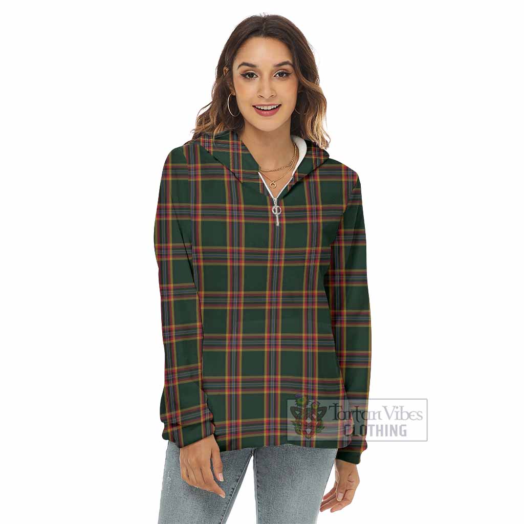 Moran Tartan Women's Borg Fleece Hoodie with Half Zip - Tartan Vibes Clothing