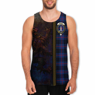 Morgan Tartan Family Crest Men's Tank Top Alba Gu Brath Be Brave Lion Ancient Style Men - Tartan Vibes Clothing