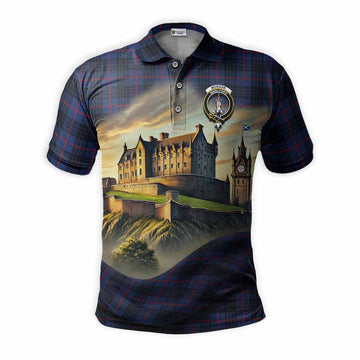 Morgan Tartan Family Crest Polo Shirt with Scottish Ancient Castle Style Kid - Tartan Vibes Clothing