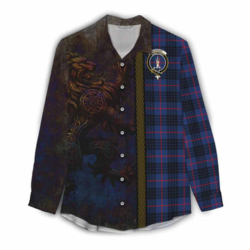 Morgan Tartan Family Crest Women's Casual Shirt Alba Gu Brath Be Brave Lion Ancient Style Female - Tartan Vibes Clothing