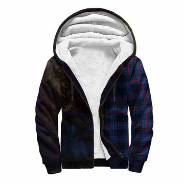 Morgan Tartan Family Crest Sherpa Hoodie Alba Gu Brath Be Brave Lion Ancient Style Unisex S - Tartan Vibes Clothing