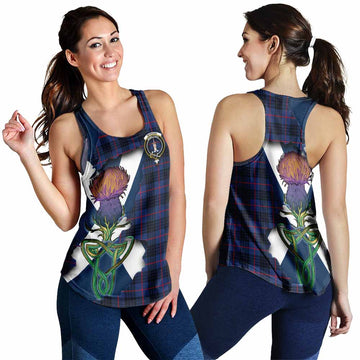Morgan Tartan Family Crest Women's Racerback Tanks Scottish Thistle Celtic Inspired 4XL - Tartan Vibes Clothing