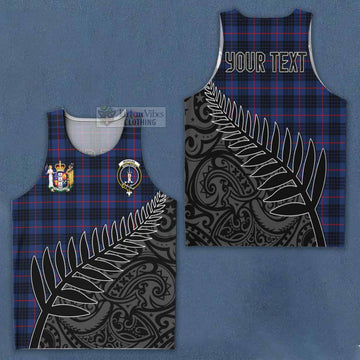 Morgan Crest Tartan Men's Tank Top with New Zealand Silver Fern Half Style