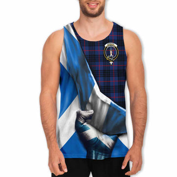 Morgan Tartan Men's Tank Top with Family Crest Scotland Patriotic Style Men - Tartan Vibes Clothing