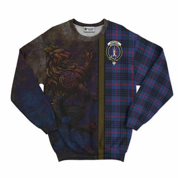 Morgan Tartan Family Crest Sweatshirt Alba Gu Brath Be Brave Lion Ancient Style Unisex - Tartan Vibes Clothing