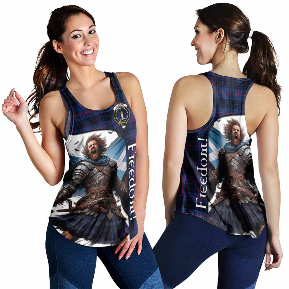 Morgan Crest Tartan Women's Racerback Tanks Inspired by the Freedom of Scottish Warrior 4XL - Tartan Vibes Clothing