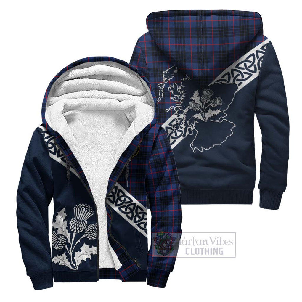 Morgan Tartan Sherpa Hoodie Featuring Thistle and Scotland Map Unisex - Tartan Vibes Clothing