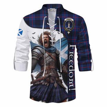 Morgan Crest Tartan Ghillie Kilt Shirt Inspired by the Freedom of Scottish Warrior Men - Tartan Vibes Clothing