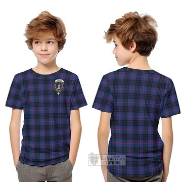 Morgan Tartan Kid T-Shirt with Family Crest Youth XL Size14 - Tartan Vibes Clothing