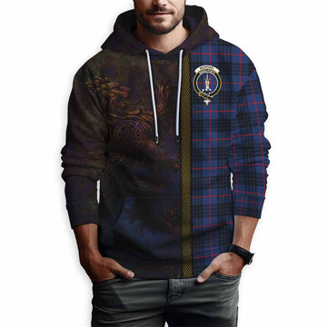 Morgan Tartan Family Crest Hoodie Alba Gu Brath Be Brave Lion Ancient Style Pullover Hoodie - Tartan Vibes Clothing