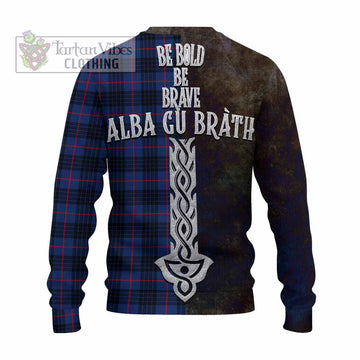 Morgan Tartan Family Crest Knitted Sweater Alba Gu Brath Be Brave Lion Ancient Style - Tartan Vibes Clothing