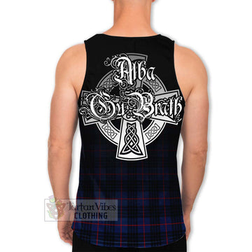 Morgan Tartan Men's Tank Top Featuring Alba Gu Brath Family Crest Celtic Inspired